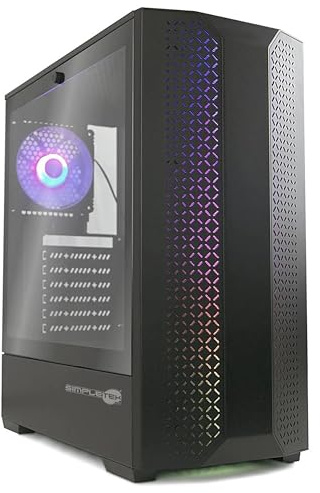 SIMPLETEK - Computer Desktop di 15th Gen | Core Ultra 7 265KF RAM 8GB SSD 120GB | Case da Gaming in Vetro, Incluso Windows 11 Pro e GPU dedicata RTX4060 8GB