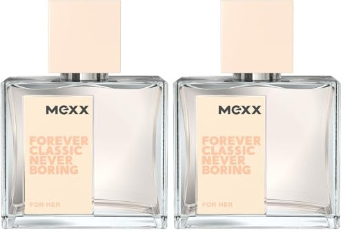 MEXX Forever Classic Never Boring Woman Eau de Toilette, zeitloser, blumig-fruchtiger Duft für Frauen, 30ML (Packung mit 2)