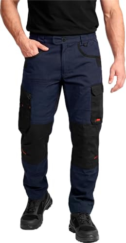 ACE Constructor Pantaloni da Lavoro ibridi Lunghi da Uomo - Pantaloni Cargo Outdoor con Cordura ed Elastico Elasticizzato per Uomo - 44 a 66