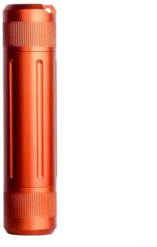 Waterproof Pill Container Bottle for Medicine and Small Items, Single Chamber Capsule Holder with IPX7 Rating, Aluminum Alloy Outdoor Storage for Camping Hiking Travel, 120mm x 24mm (Black)(orange)