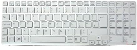 YUNHUOZ UK per Sony Vaio SVE151 SVE151J13M SVE1513M1EW SVE15 SVE17 SVE151C11M SVE151E11T Tastiera Bianca(White)