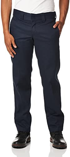 Dickies Mens Flex Work Slim Straight Fit Pants, Dark Navy, 34W x 32L US
