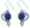 Ohrringe 925 Silber Lapis Lazuli blauer Stein Edelstein Ohrhänger echt Silber Damen Sterling Silber Hänger Geschenk (MOH-098-06)