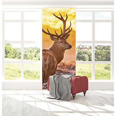 Oedim Vertikale Bordüre Selbstklebend Vinyl Hirsch Wand | Vertikale Bordüre für Wände | Dekorative Vinyl | Bordüre | 77 x 260 cm | Dekoration für Esszimmer, Wohnzimmer, Schlafzimmer
