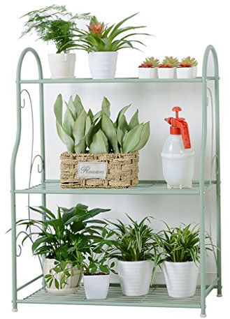 Blumentreppe Pflanzenregal Pflanzentreppe 3 Tiers Blumenständer - Metall Pflanzenständer - Innen/Außen/Garten/Balkon/Wohnzimmer Leiter Pflanze Blumentopf Regal Regale - Multi-Layer Stehregal B