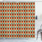 ABAKUHAUS Retro Duschvorhang, Vintage Mode-Ethno, Stoffliches Gewebe Badezimmerdekorationsset mit Haken, 175 x 180 cm, Orange Grün