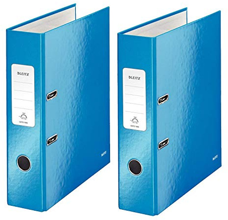Qualitäts-Ordner WOW A4 80mm (blau metallic, breit | 2er)