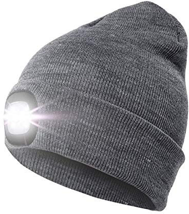 LED HAT Flashlight LED torch Light Flashlight Tools Fishing Cycling Plumbing Hiking Camping THE TORCH YOU CANT DROP Gloves 1 Piece Men's Women's Teens One Size fits all XTRA BRIGHT (Grey)