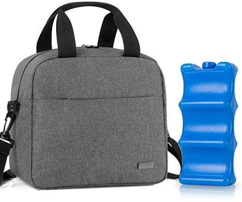 Teamoy Kühltasche für 6 Milchflasche (bis zu 270 ml), Isolierte Flaschenhalter mit Kühlelement für Babyflaschen, Muttermilch Kühlbox für Unterwegs, Transport, Arbeit, Reise, Grau