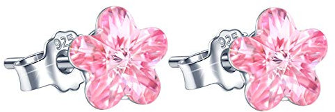 MicLee Pendientes de Cristal Italiano Forma en Flores con Caja Tarjeta de Regalo Idea Regalo para Novia Mujer Navidad
