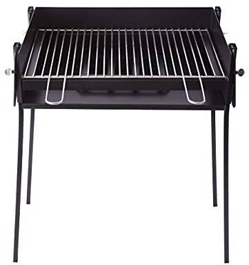 LepantoGarden - Barbecue rettangolare 60 x 40 in lamiera per carbone + griglie