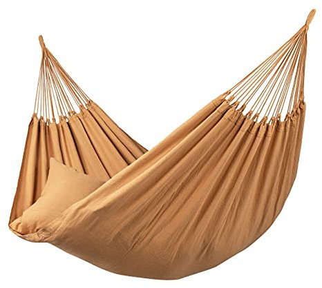 Tropilex Südamerikanische Hängematte Doppel | Handgefertigt | Fairtrade | 'Organic' Mocca | Flexibel & Belastbar | Perfekt für den Garten, Camping und auf Reisen geeignet