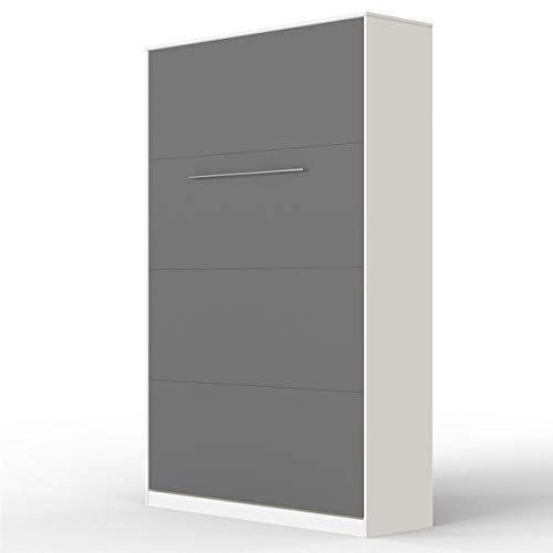SMARTBett Schrankbett Standard Weiss/Anthrazit 120 Vertikal