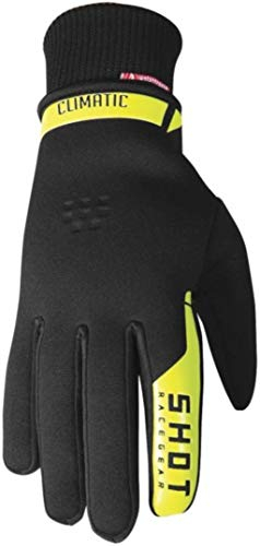 Shot Gants Climatic 2.0 08 Handschuhe, Erwachsene, Unisex, Schwarz, Neongelb, Einheitsgröße