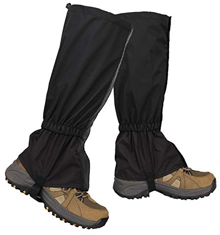 YMWALK Leg Gaiters Hiking Gaiters Snow Gaiters,Waterproof Windproof Lightweight and Adjustable Leg Cover Durable Gaiters for Walking,Hiking,Skiing,Climbing,Hunting,Camping,Mountain Snow (Black)
