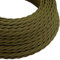 Tessuto vintage intrecciato a 2 nuclei - Cavo elettrico artistico intrecciato verde militare per illuminazione per decorazione