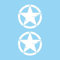 La Ruotante Set di 2 Adesivi Stella Militare Vintage distrutta US Army 4x4 Fuoristrada Varie Misure e Colori (Bianco, 10 cm)