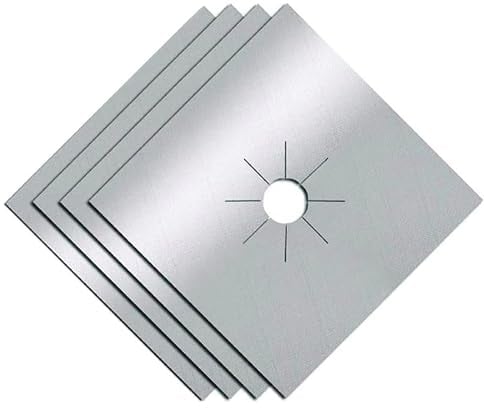 Hob Covers Non-Stick Gas Hob Cover,Reusable Gas Hob Protector Burner Stove Covers Heat Resistant Microwave Oven Liners Stovetop Sheets For Gas Cookers- 4 Pieces