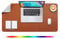 DOBAOJIA Mausepad XL, Große Mausmat, Laptop-Schreibtischmatte, Schreibtischunterlage, Büro Schreibtisch Pad, Schreibblock, Doppelseitige Verwendung PU Leder Wasserdicht, 80 x 40cm Braun/Grau