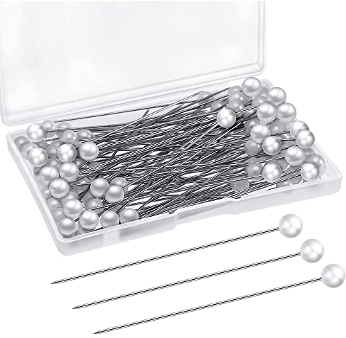 CENPEK 200 Stück Perlennadeln für Blumen Hochzeit Nadeln Schal Nadeln Nähnadeln Corsage Pin Quilting Pins für Blumensträuße Handwerk Nähen Dekorationen Hochzeit DIY Schneiderei mit Kunststoffbox