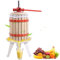 COSTWAY 6L Fruit Press, Cider Apple Grape Berries Wine Crusher with Straining Bag and 3 Steel Legs, Manual Juice Making Tool for Outdoor Home and Squeezed Fruit Shop
