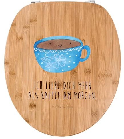 Mr. & Mrs. Panda Motiv WC Sitz Kaffee Tasse - Geschenk, Liebe, WC-Sitz, Klobrille, Tiermotive, Toilettendeckel, Glücklich, Toilette, Tiere, lustige
