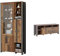 Forte Clif Vitrine mit 1 Tür unf 1 Glastür, Wood Vintage/Betonoptik Dunkelgrau, 91,7 x 204,9 x 41,6 cm & Clif TV-Unterschrank mit 1 Tür und 2 Schubkästen, Betonoptik Dunkelgrau, 161 x 63,9 x 41,6 cm
