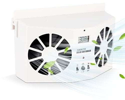 Climatiseur solaire, ventilateur de voiture solaire, ventilateur d'aération automatique 3,6 V pour voiture, ventilateur de refroidisseur de fenêtre de véhicule à économie d'énergie portable, vent