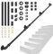 Handlauf für Treppen, VAYOTOY 1/1,5/2/3m Handlauf Schwarz Handlauf Treppengeländer Innen Aussen mit Rutschfestem, Rostfreiem, Industriellem, Verzinktem Stahlrohr für Einfache Installation