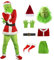 YEAJION Grinch Kostüm mit Mask Zubehör Weihnachten Grinch Cosplay Kostüm Anime Cosplay Outfit Halloween Karneval Party Bühnenauftritt Kostüm für Erwachsene