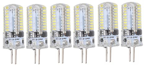 TOPINCN 6 Stück GY6.35 LED Birnen, AC 12V 5W Warmweiß 2700 Bis 3000K Weiß 6000 Bis 6500K Halogenlampe 500LM 72LED Glühbirnen Ersatz für Landschaftsbeleuchtung (6 Stück) (Reines Weiß)
