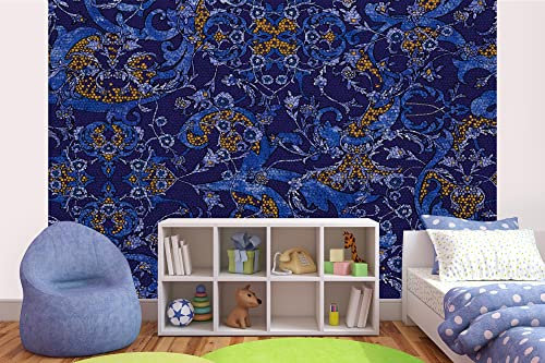 Vlies Fototapete BAROCKES MOSAIK MUSTER 375 x 250 cm (inkl. Kleister) - Vlies Tapete, Wandtapete, Wandbilder - Tapete für Wohnzimmer Schlafzimmer, Büro, Küche - Montagefertig