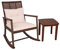 VARILANDO Balkon-Set Schaukelstuhl mit Tisch Kunst-Rattan mit Eukalytus-Tisch