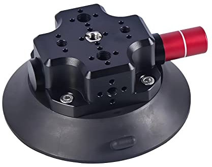MIMIRACLE Soporte de ventosa para cámara, soporte de succión al vacío activado por bomba de 4.5 pulgadas, compatible con cámaras de acción, cámaras DSLR, conecta tu cámara de forma segura, color negro