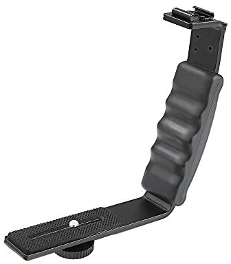 OZLLO [Drone parts] Handle Grip Mount L Type Bracket W/Cold Shoe 1/4 Adapter Mic Stand for DJI OSMO Mobile 3 Gimbal Stabilizer [Easy to install]