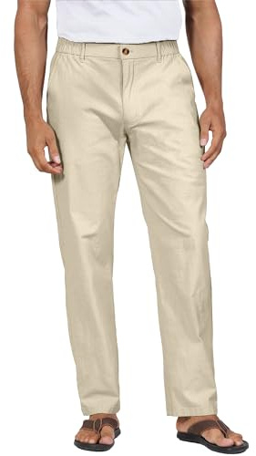 YAOHUOLE Leichte Sommerhose Herren Herren-Hosen Leinenhose Lang Hosen