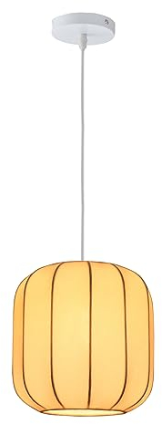 SHINY STAR Moderne Laternen Pendelleuchte, Kronleuchter Weißer Polyester Stoffschirm,Hängende Deckenleuchte mit E27 Lampenfassung Innenbeleuchtung-62302WH