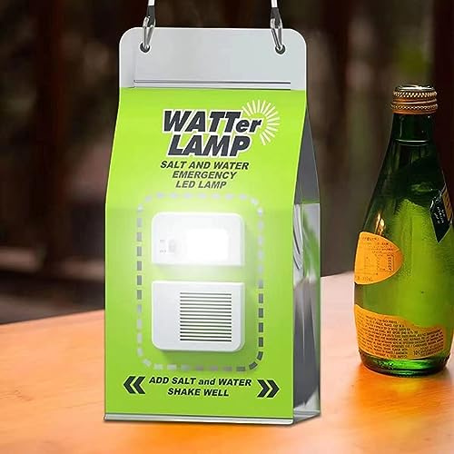 RANRAO Tragbare Salzwasser Lampe, Outdoor Mini Camping Licht Emergent Beleuchtung Camping Laterne Keine Batterie Erforderlich, Salzwasser-Notfall-Lampe für Licht Camping, Keine Aufladung erforderlich