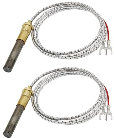 Denkuhin Lot de 2 générateurs thermopile en aluminium de 91,4 cm pour cheminée, pièces de rechange pour chauffage, accessoires de cuisinière, cuisinières à gaz et chaudières à gaz, four, chauffe-eau