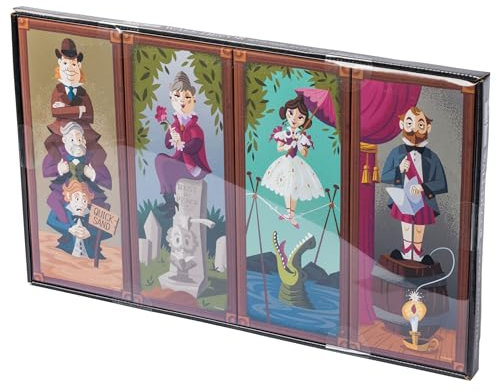 Silver Buffalo Disney Haunted Mansion Gemälde-Set, 4-teilig, 30,5 x 12,7 cm, Leinwand-Kunst-Set