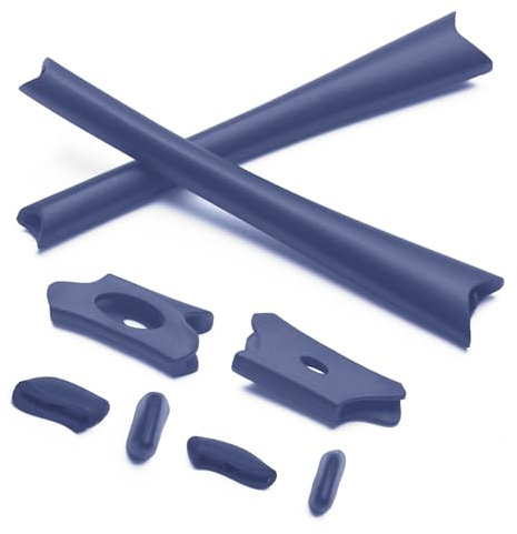 PapaViva Replacement Rubber Kits Nose Pads Pieces & Earsocks for Oakley Flak Jacket OO9008/Flak Jacket XLJ OO9009 Sunglasses - Navy Blue
