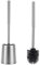 SOPRANNOMIN SUS304 Stainless Steel Toilet Brush and Holder Toilet Brush and Holder TPE Silicone Brush Head Toilet Cleaner for Bowl Bathroom Cleaning Brush Caddy Toilet Brush Silicone Brushed Silver