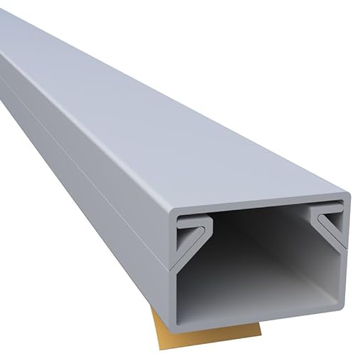 CILSON WDK1510SG 2700050 Kabelkanal Selbstklebend 15x10mm 10m, Grau - 10 Stück 1 m / 1000 mm, Platzsparendes Design, Starker Kleberückstand