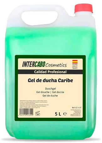 Intercabo - Kanister mit 5L Duschgel - Badegel - Nachfüllpack 5Liter Kanister - Hotelausstattung - Flüssige Duschseife - Feuchtigkeitsspendendes Karibik-Duschgel