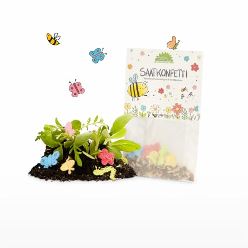 10 x Blühendes Saatkonfetti | Wildblumensaatgut & Saatpapier | Mitgebsel & Give-Away für Kinder-Geburtstag, Hochzeit, Abschied | Nachhaltige Geschenktüte