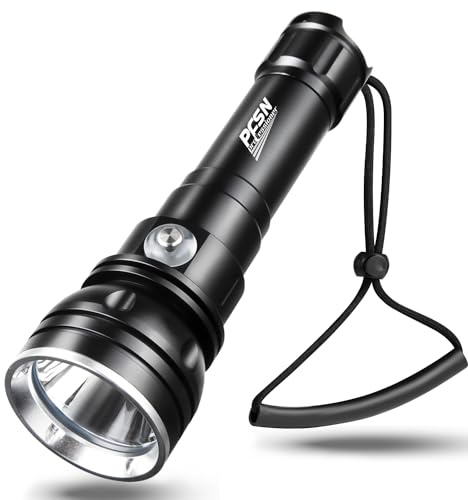 PFSN - Linterna de buceo profesional para buceo, luz subacuática, 150 m, impermeable, 400 m de largo, linterna de buceo recargable para buceo, esnórquel de buceo, espeleología