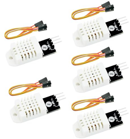 Temperatursensor Modul Binghe 5 Stück Digitale Sensor Digitale Temperatur und Luftfeuchtigkeitssensoren mit Chip und Kabel 3.3-5.5V Weiß Sensor kompatibel mit Arduino