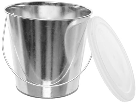 Citronella Kerze 12cm im Metalleimer mit Deckel - Outdoor Duftkerze für Garten Balkon Camping Draußen - große Gartenkerze aus Wachs mit Citronellaöl - Eimerkerze Silber