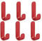 GOFDASY 6 x Handtuchhaken, selbstklebend, starke Wandhaken, Türaufhänger, Schlüssel, Tasche, Kleiderhaken, Halter, Zuhause, Organizer, Küche, Badezimmer, Zubehör (rot, 6 Stück)
