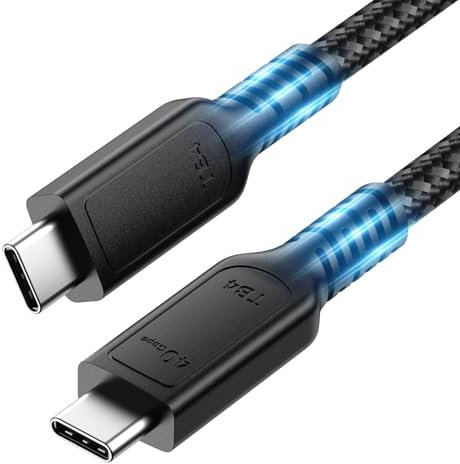 Angusplay Câble USB4, avec Cable Thunderbolt 4, de Données 40Gbps, 8K@60Hz Display, câble USB C vers USB C PD 240 W PD3.1 pour Thunderbolt 4/3, USB4/3, iPhone 15 Pro, SSD, eGPU,1m